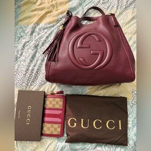 Gucci soho hand bag, gucci gg zippy wallet